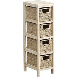 Συρταριέρα MDF με 4 Συρτάρια 17x24x65cm Μπεζ MRShome DS-1237000
