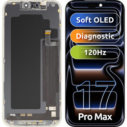 MP Μονάδα Οθόνης LCD για Apple iPhone 17 Pro Max, Έκδοση Διαγνωστικού Ελέγχου Soft OLED FHD, Aftermarket, Μαύρη