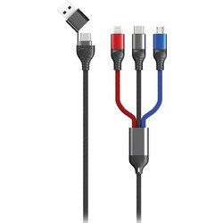 2GO USB to Lightning / Type-C / micro USB Cable Μαύρο 1.2m (797361)