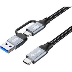 Equip USB 3.2 Cable USB-C male - USB-A / USB-C 100W Μαύρο 2m 128432