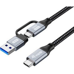 Equip USB 3.2 USB-C male - USB-A / USB-C 100W 1m (128431)