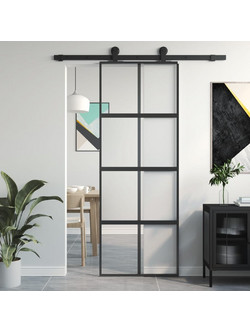 vidaXL Πόρτα Εσωτερική Συρόμενη Γυάλινη 76x205cm 155222