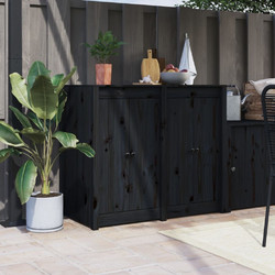 vidaXL Πόρτες Κουζίνας Εξ. Χώρου MEPPEL 2 τεμ. Μασίφ 50x9x82 εκ. - μαύρο-πεύκο, 2
