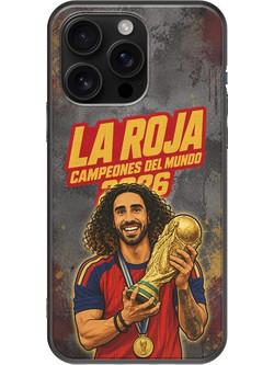 Θήκη La Roja Campeones del Mundo - Marc Cucurella iPhone 16 Pro Max Black TPU (Μαύρη Σιλικόνη)