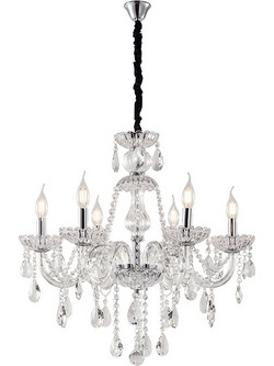 Artekko Chandelier Sisy Πολυέλαιος 8φωτος Διάφανο Κρύσταλλο (80x80x70)cm