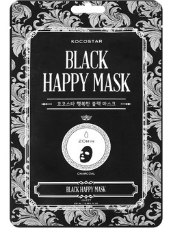 Kocostar Black Happy Κρεμώδης Μαύρη Μάσκα Προσώπου για Καθαρισμό με Άνθρακα 25ml