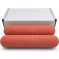 Αλτήρες Χεριών 2x2kg με Σιλικόνη Anti-Slip για Pilates- Ροδακινί