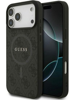 Θήκη PU Guess Apple iPhone 18 Pro Max/ 17 Pro Max MagSafe Ring Classic Logo 4G Μαύρο N69306