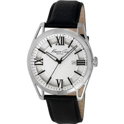 Kenneth Cole Ανδρικό Ρολόι με Μαύρο Δερμάτινο Λουράκι IKC8072