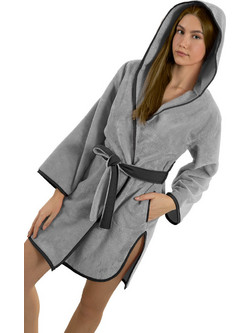 Guy Laroche Μπουρνούζι με Κουκούλα New Comfy Smoke