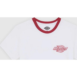 Dickies Plainville Lightweight Wrestler T-Shirt Γυναικεία Κοντομάνικη Μπλούζα Cotton/Lyocell/Elastane Slim Fit - White DK0A88JRWHX