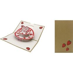 Origami ORSU4203 Ευχετήρια Κάρτα 3D Τούρτα Φράουλα