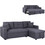 HomeMarkt Γωνιακός Καναπές Κρεβάτι Γκρι 224x147x85cm HM3028.11