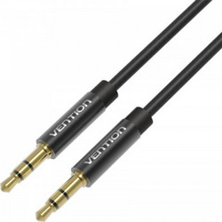 VENTION Fabric Braided 3.5mm Male to Male Audio Cable 2M Black Metal Type