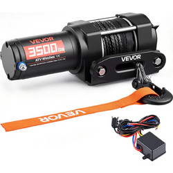 VEVOR Ηλεκτρικό βαρούλκο ATV/UTV 1587 kg 12V DC με συνθετικό σχοινί 5,5 mm x 10 m, ενσύρματο χειριστήριο και αλουμινένιο οδηγό με βάση στήριξης ZLQDXCHCSJP3VMPZG001V9