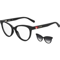 Love Moschino MOL051/CS-807 Γυναικείος Σκελετός Γυαλιών Οράσεως με Clip-On Κοκάλινος Μαύρος