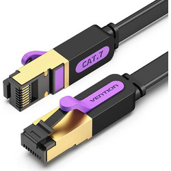 Vention Flat U/UTP Cat.7 Καλώδιο Δικτύου Ethernet 0.5m Black ICABD