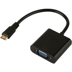 Powertech POWERTECH αντάπτορας mini HDMI σε VGA CAB-H031, 0.20m, μαύρος
