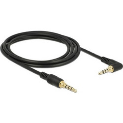 DELOCK DELOCK καλώδιο 3.5mm 85613, γωνιακό, 24AWG, gold plated, 2m, μαύρο