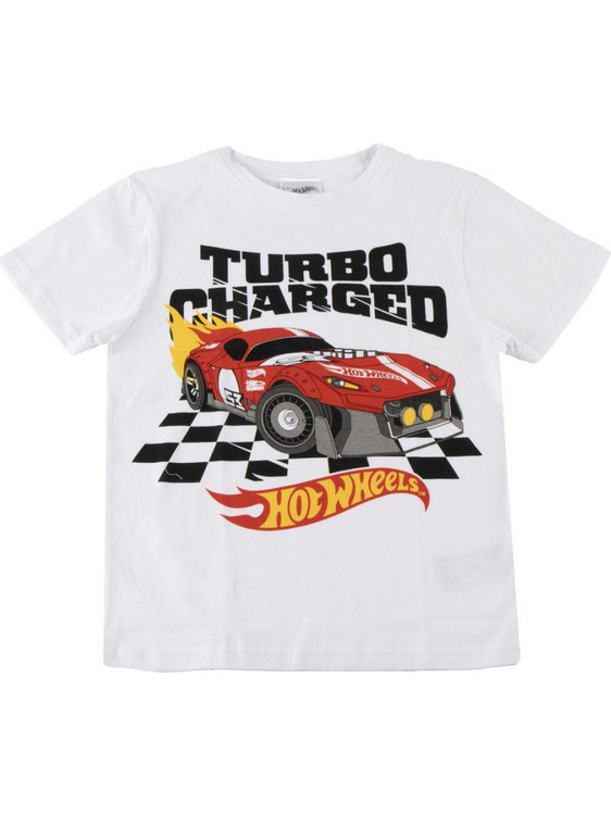 Mattel Hot Wheels Turbo Παιδικό T-Shirt Κοντομάνικο Λευκό