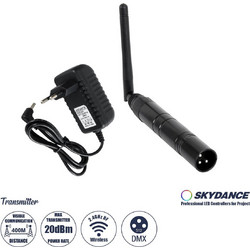 GLOBOSTAR SKYDANCE-DM-WT 71577 DMX512 Ασύρματος Πομπός RF 2.4Ghz ISM GFSK 20dBm 400m Αρσενικό XLR3 DC 5V IP20 - Μ1.9 x Π1.9 x Υ22cm