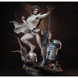 Φιγούρα Princess Leia and Helmet 3D 3D εκτυπωμένη