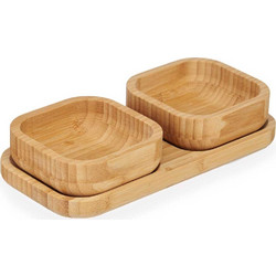 Μπωλ σερβιρίσματος bamboo σε βάση set3pcs 23x11x4,5cm