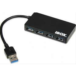iBOX IUH3F56 USB Hub 3.0 USB-A με 4 Θύρες USB-A & Εξωτερική Παροχή Ρεύματος