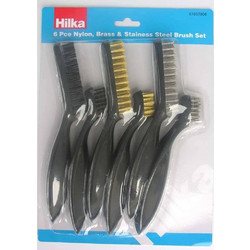 Συρματόβουρτσα Σετ Χειρός 6Τ Ινοχ-Brass-Nylon 170 & 210mm Hilka