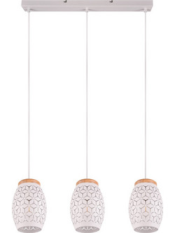 Reality Lighting Bidar Κρεμαστό Φωτιστικό Οροφής Ράγα Τρίφωτο E27 Λευκό R31573031