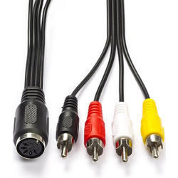Καλώδιο Nedis DIN 5-Pin Female to 4x RCA Male Nickel-Plated 0.2m Black CAGL20475BK02