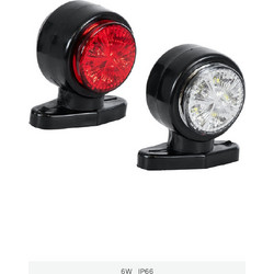 GloboStar(R) 79923 Ζευγάρι Πλευρικά Φώτα Όγκου Κέρατο Φορτηγών LED 6W DC 10-30V Λευκό - Κόκκινο - Αδιάβροχα IP66 - Μ8 x Π5 x Υ8cm