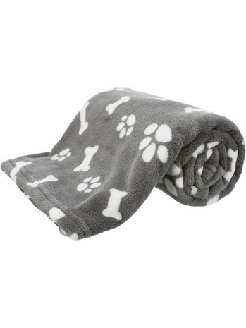 Trixie Kenny Fleece Κουβέρτα Γκρι με Κόκαλα 150x100cm