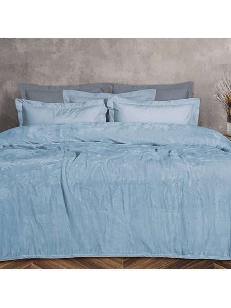 Κουβέρτα Fleece Υπέρδιπλη (220x240) Das Home Velour 1344 Ciel