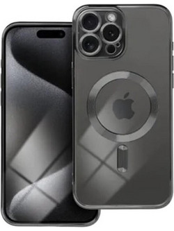 Forcell iPhone 13 Pro MagSafe Electro Θήκη Με Πλαίσιο Σιλικόνης Διάφανη - Black