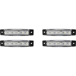 Φώτα Όγκου Φορτηγού 6led 12-24v 4τμχ Σετ Βιδών Jn-2853-92 Λευκό