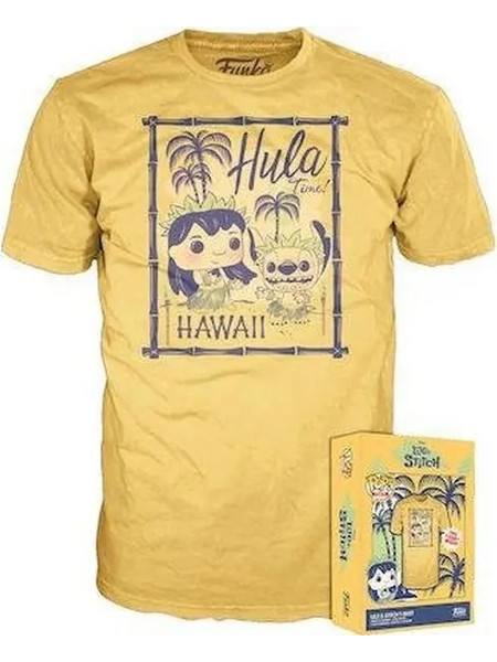 Funko Boxed Tee: Disney Lilo & Stitch - Hula Hawaii Yellow T-Shirt - Large