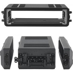 Θήκη Rack VEVOR 2U, Βάθος 260 mm, Rackmount Flight Case Ρηχό Rack με Θήκες Μικροφώνου, Κατασκευή από Πολυαιθυλένιο, Εσοχές με Κλειδαριές Στροφής, Εύκολη Εγκατάσταση, για Ενισχυτή, Ήχο, DJ Mixer