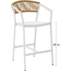 Varossi Σκαμπό Beluga-Bar 65 Φυσικό με Λευκό Σκελετό 57 x 69 x 101 (900-336)