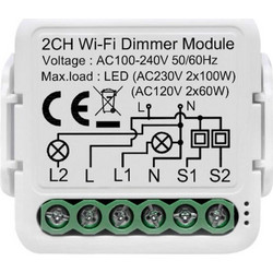 Έξυπνο WiFi Dimmer 2 Καναλιών ON/OFF & Ρύθμιση Φωτεινότητας GEYER GS-D2CH
