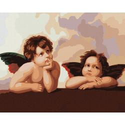 Ζωγραφική με Νούμερα Ideyka painting ''Γοητευτικά μικρά αγγελάκια Rafael Santi'' 307017