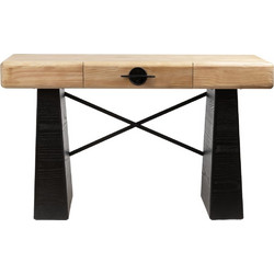 ΚΟΝΣΟΛΑ MDF - ΜΕΤΑΛΛΙΚΗ ΜΑΥΡΗ - ΦΥΣΙΚΟ 120x40x72cm