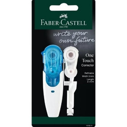FABER CASTELL ΔΙΟΡΘΩΤΙΚΗ ΤΑΙΝΙΑ ONE TOUCH 5mmX6m ΜΕ ΑΝΤΑΛΛΑΚΤΙΚΟ - 4 ΧΡΩΜΑΤΑ