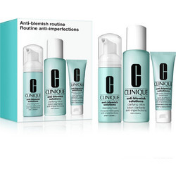 Clinique Anti-Blemish Solutions 3-STEP Skin Cleansing Foam 50ml + Exfoliating Lotion 60ml + Cleansing Treatment 15ml