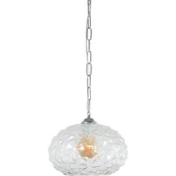 Home Lighting Chloe 877-30 Κρεμαστό Φωτιστικό Οροφής Μονόφωτο E27 Ασημί Φ30cm 77-4379