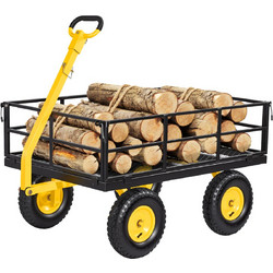 VEVOR Μεταλλικό Καρότσι Κήπου 544 kg με Ρόδες Παντός Εδάφους 330 mm και Αποσπώμενα Πλευρικά Πλέγματα ZXHYTCHH1200ONYNQ001V0