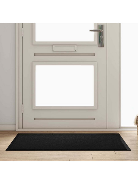 Χαλάκι Εξώπορτας Μαύρο 80 x 120 x 1,2 εκ. Ύφασμα τέντι 42013439