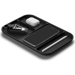 Spigen - Sectional Catchall Tray LD403 (AHP10136) - Four Compartments, Phone Stand Slot, Non-Slip Base, Polyurethane - Black
