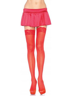 LEG AVENUE SHEER THIGH HIGHS RED