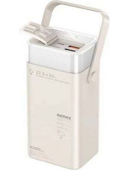 Remax RPP-596 Power Bank 40000mAh με 2 Θύρες USB-A & 2 Θύρες USB-C White
